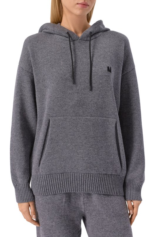Худи из шерсти и кашемира MSGM 3940MM205/257596 Серый  3940MM205/257596 Фото 3