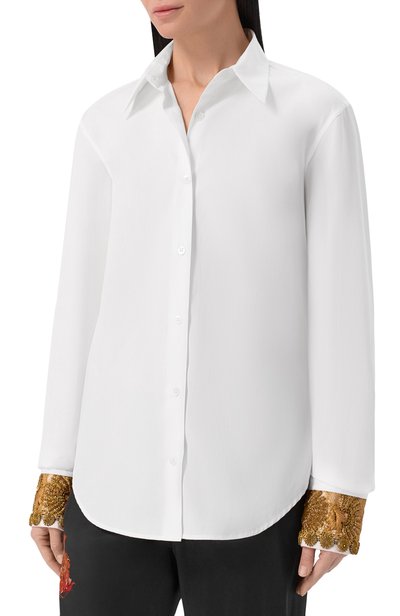 Хлопковая рубашка DRIES VAN NOTEN белого цвета по цене 142500 руб., арт. 262-010741/4445, фото 3 Хлопковая рубашка DRIES VAN NOTEN, арт. 262-010741/4445, фото 3