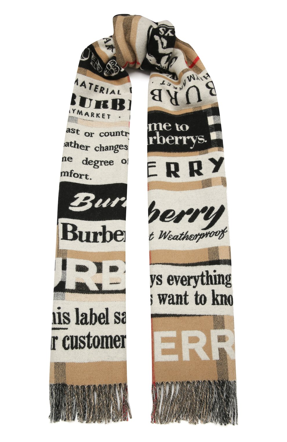 Кашемировый шарф BURBERRY бежевого цвета по цене 93850 руб., арт. 8037574, фото 1 Кашемировый шарф BURBERRY, арт. 8037574, фото 1