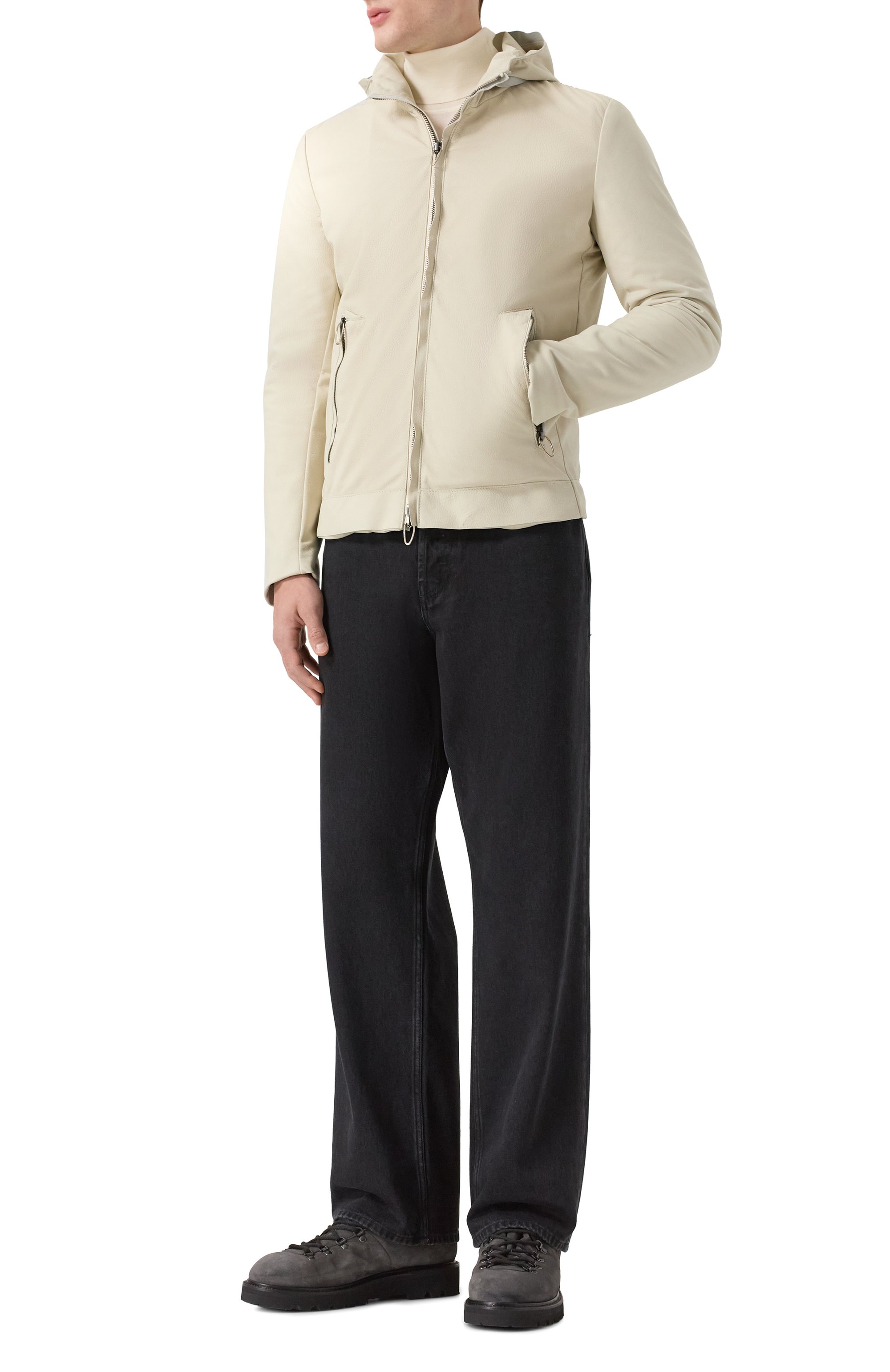 Кожаная куртка DANIELE BASTA кремового цвета по цене 178500 руб., арт. DB1146S58, фото 2 Кожаная куртка DANIELE BASTA, арт. DB1146S58, фото 2