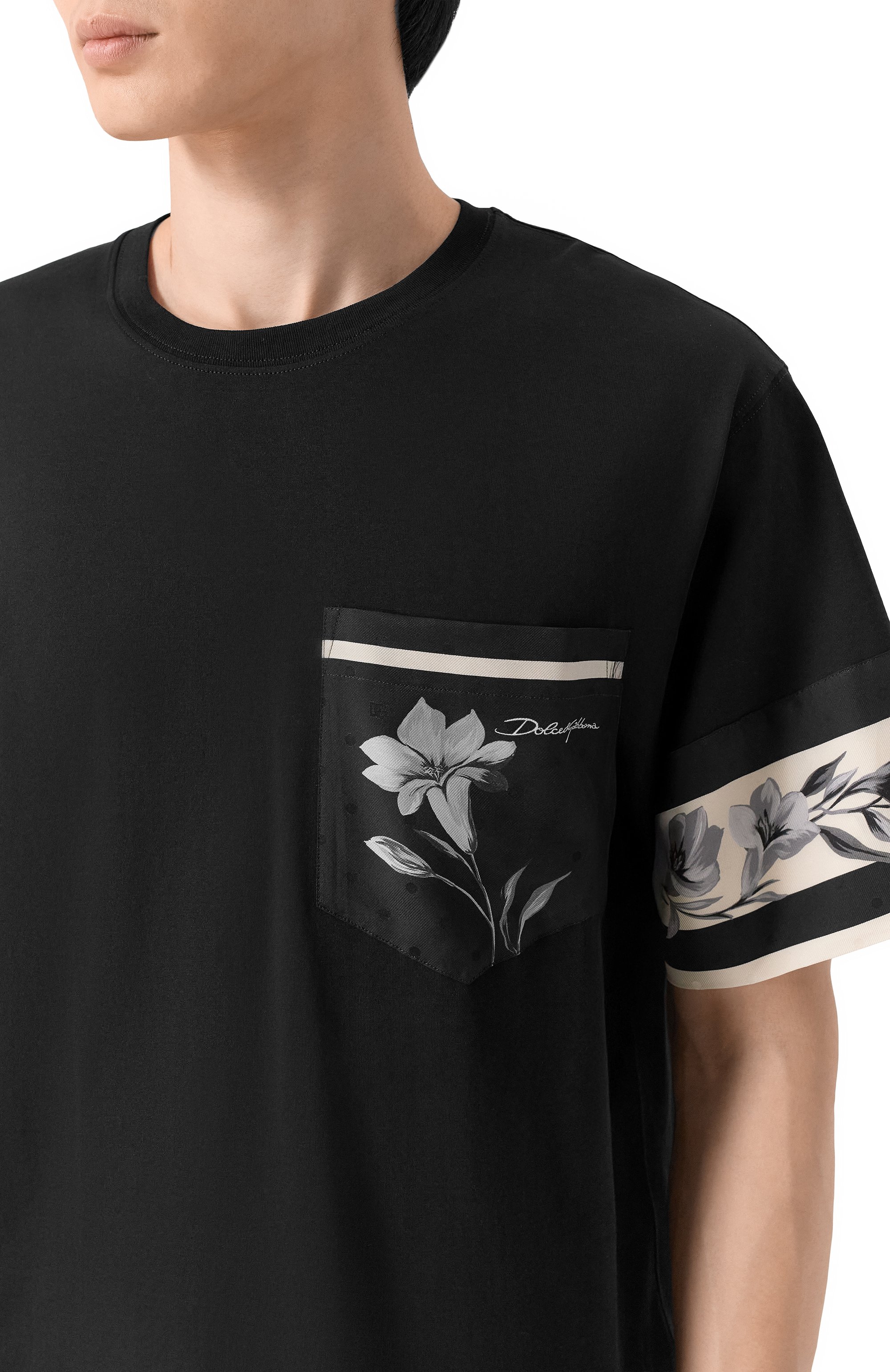 Футболка из хлопка и шелка DOLCE & GABBANA, арт. G8SB2T/G7PZJ, фото 5