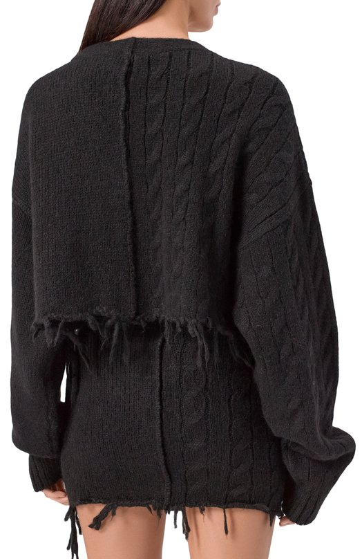 Шерстяной кардиган VETEMENTS WA65KN276B/2901 KNIT Чёрный  WA65KN276B/2901 KNIT Фото 4