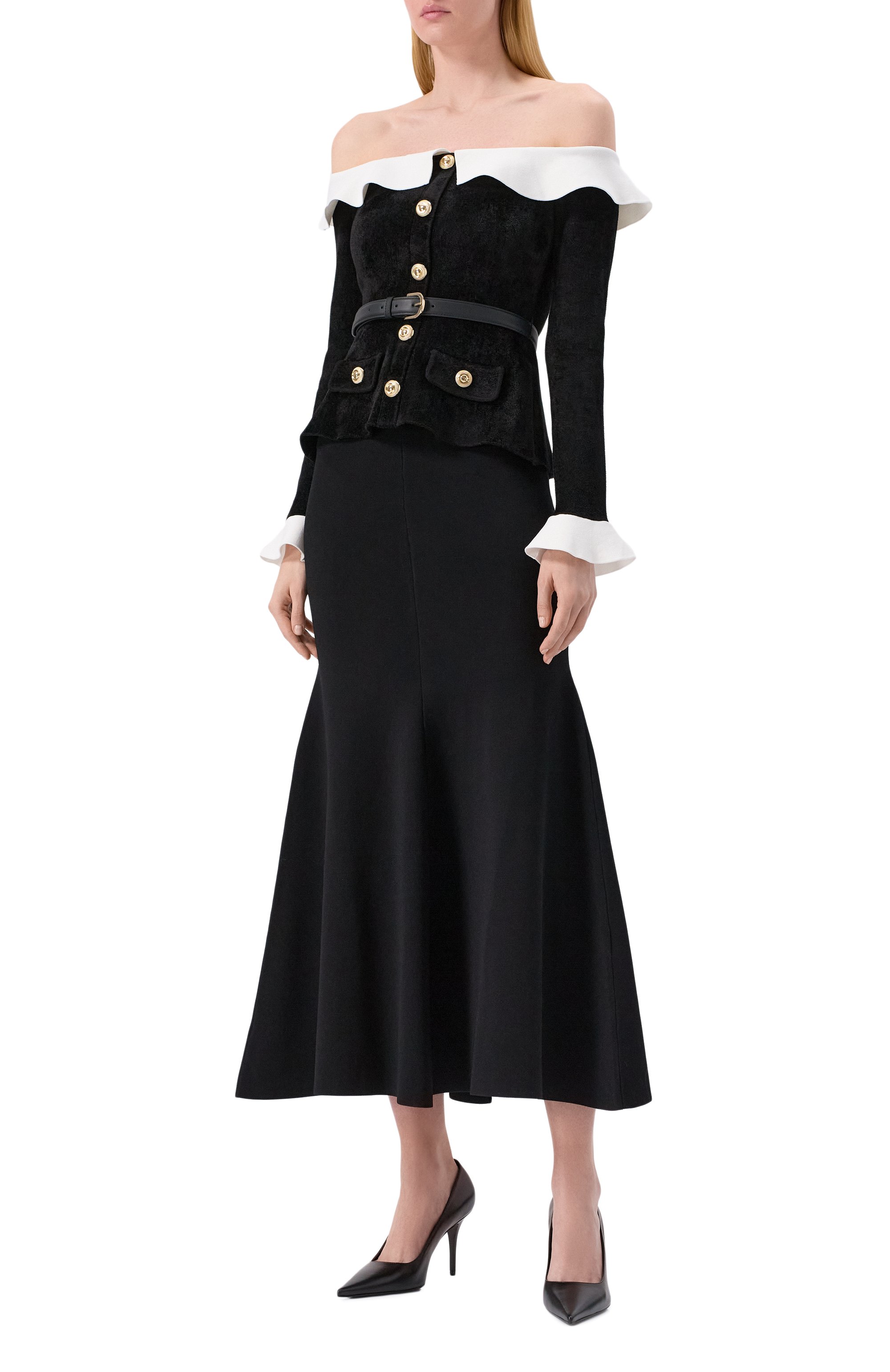 Комбинированное платье SELF-PORTRAIT, арт. RS25085MA, фото 3