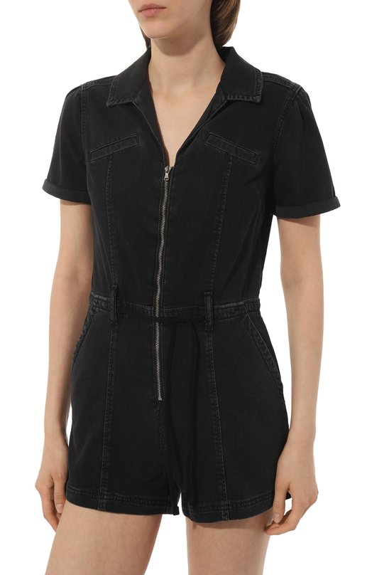 фото Джинсовый комбинезон meg short sleeve romper paige