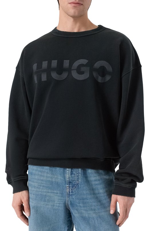 Хлопковый свитшот HUGO Blue 50548342 Серый  50548342 Фото 3