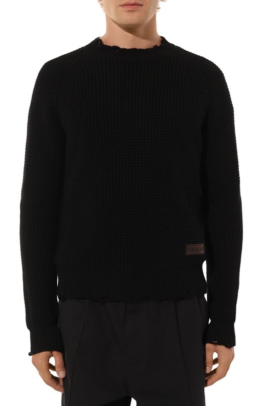 Шерстяной свитер Dsquared2 S74HA1446/D13040 Чёрный  S74HA1446/D13040 Фото 3