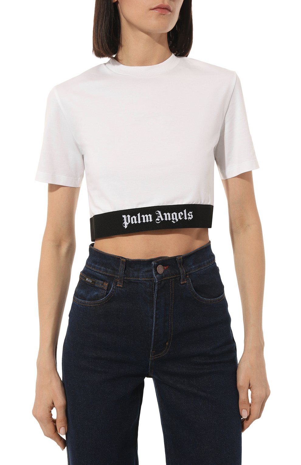 Хлопковая футболка PALM ANGELS, арт. PWAA051F22JER0010101, фото 3