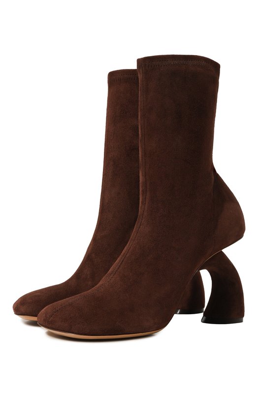 Замшевые ботильоны Dries Van Noten WS242-1146-H95/153 Коричневый WS242-1146-H95/153