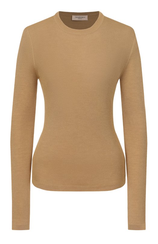 Пуловер из шерсти и кашемира Saint Laurent 861989/YAPK2 Бежевый 861989/YAPK2