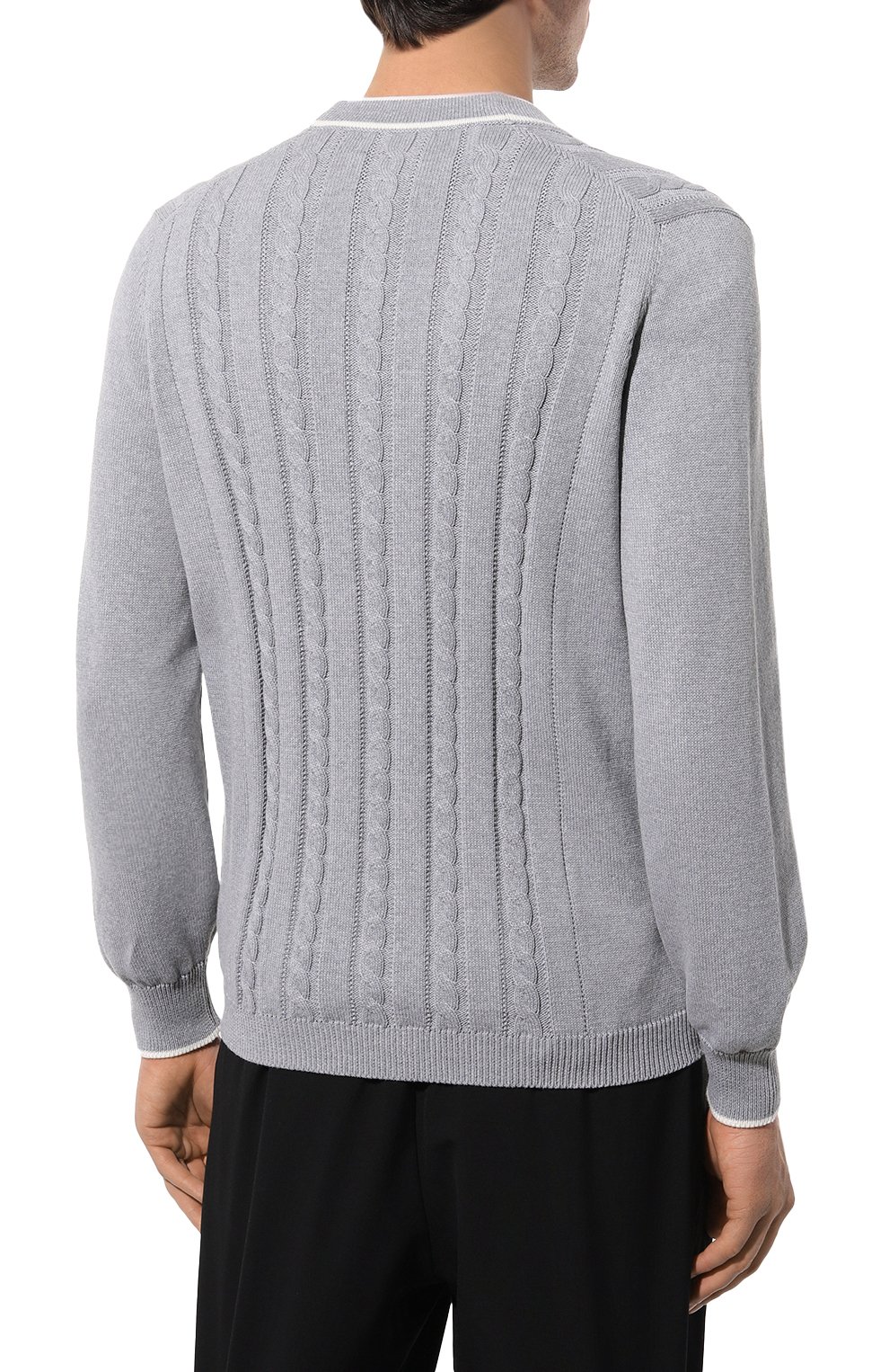 Хлопковый кардиган BRUNELLO CUCINELLI серого цвета по цене 154000 руб., арт. M28707906T, фото 4 Хлопковый кардиган BRUNELLO CUCINELLI, арт. M28707906T, фото 4