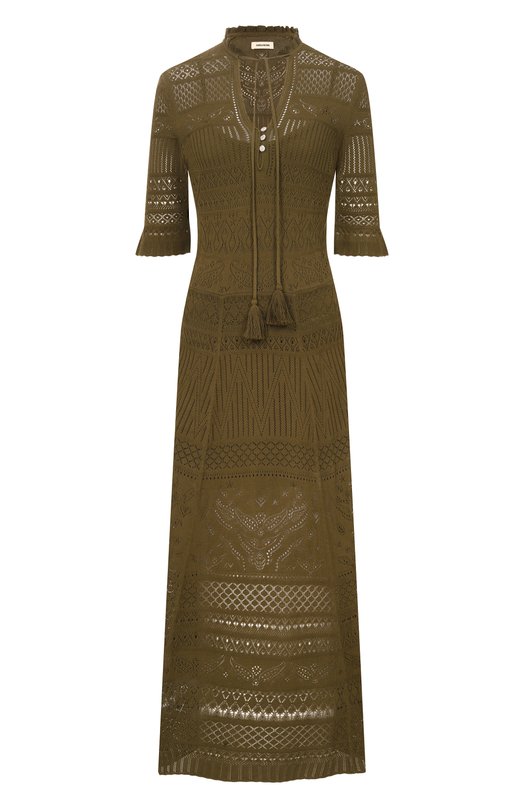 Хлопковое платье Zadig and Voltaire KWDR01238 Хаки KWDR01238