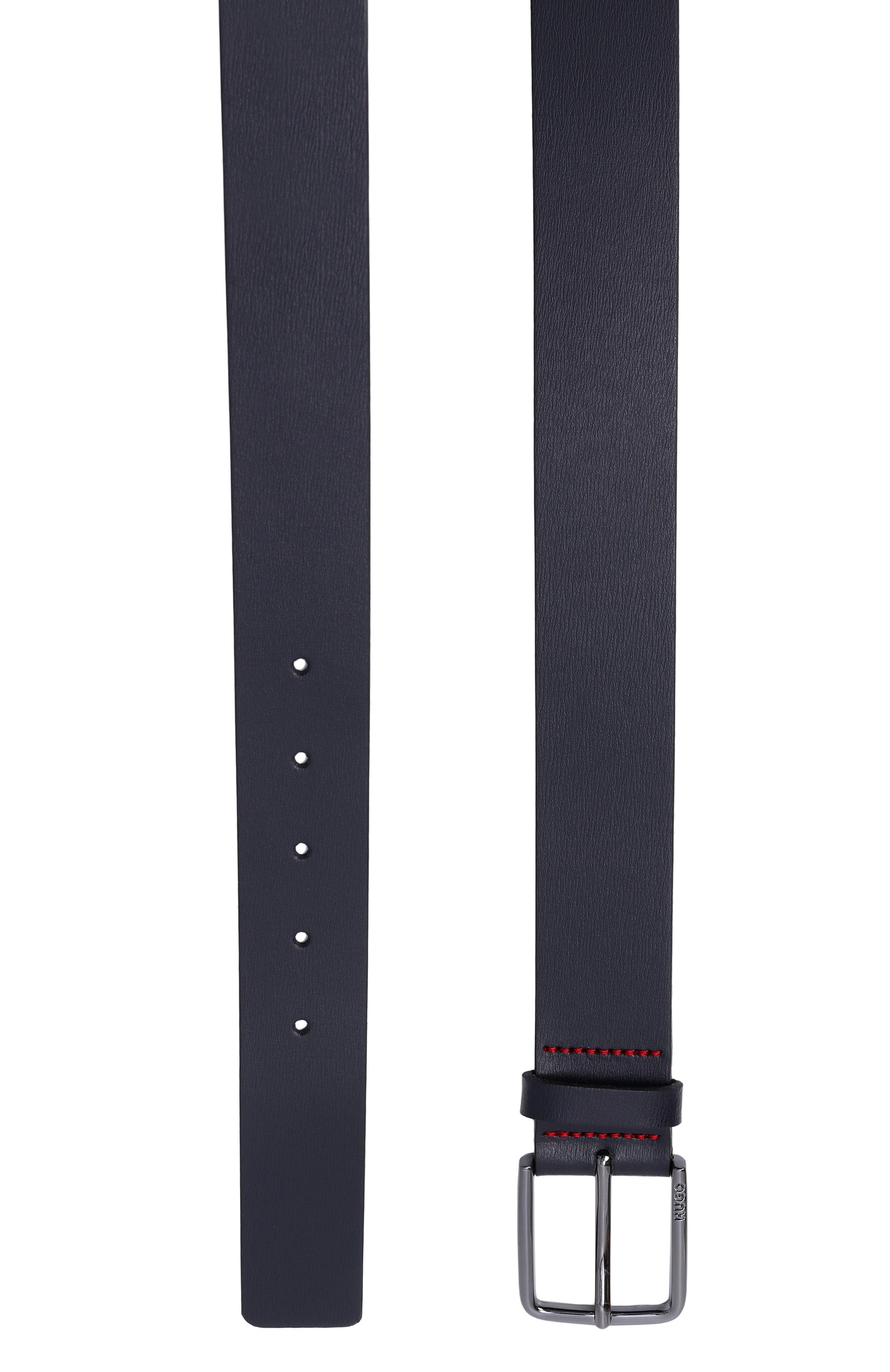 Кожаный ремень HUGO темно-синего цвета по цене 7490 руб., арт. 50491997, фото 3 Кожаный ремень HUGO, арт. 50491997, фото 3