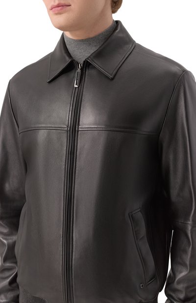 Кожаный бомбер STEFANO RICCI черного цвета по цене 919500 руб., арт. M7J5100175/NPPH41, фото 5 Кожаный бомбер STEFANO RICCI, арт. M7J5100175/NPPH41, фото 5