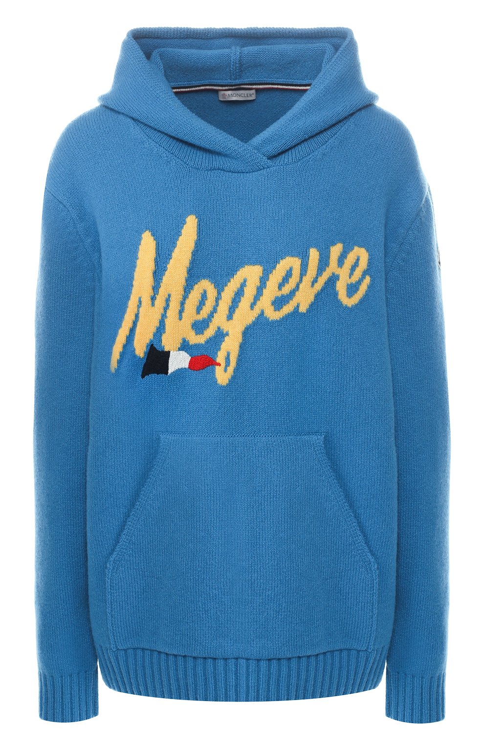 Пуловер из смеси шерсти и кашемира MONCLER синего цвета по цене 82100 руб., арт. D2-093-90934-50-959A8, фото 1 Пуловер из смеси шерсти и кашемира MONCLER, арт. D2-093-90934-50-959A8, фото 1