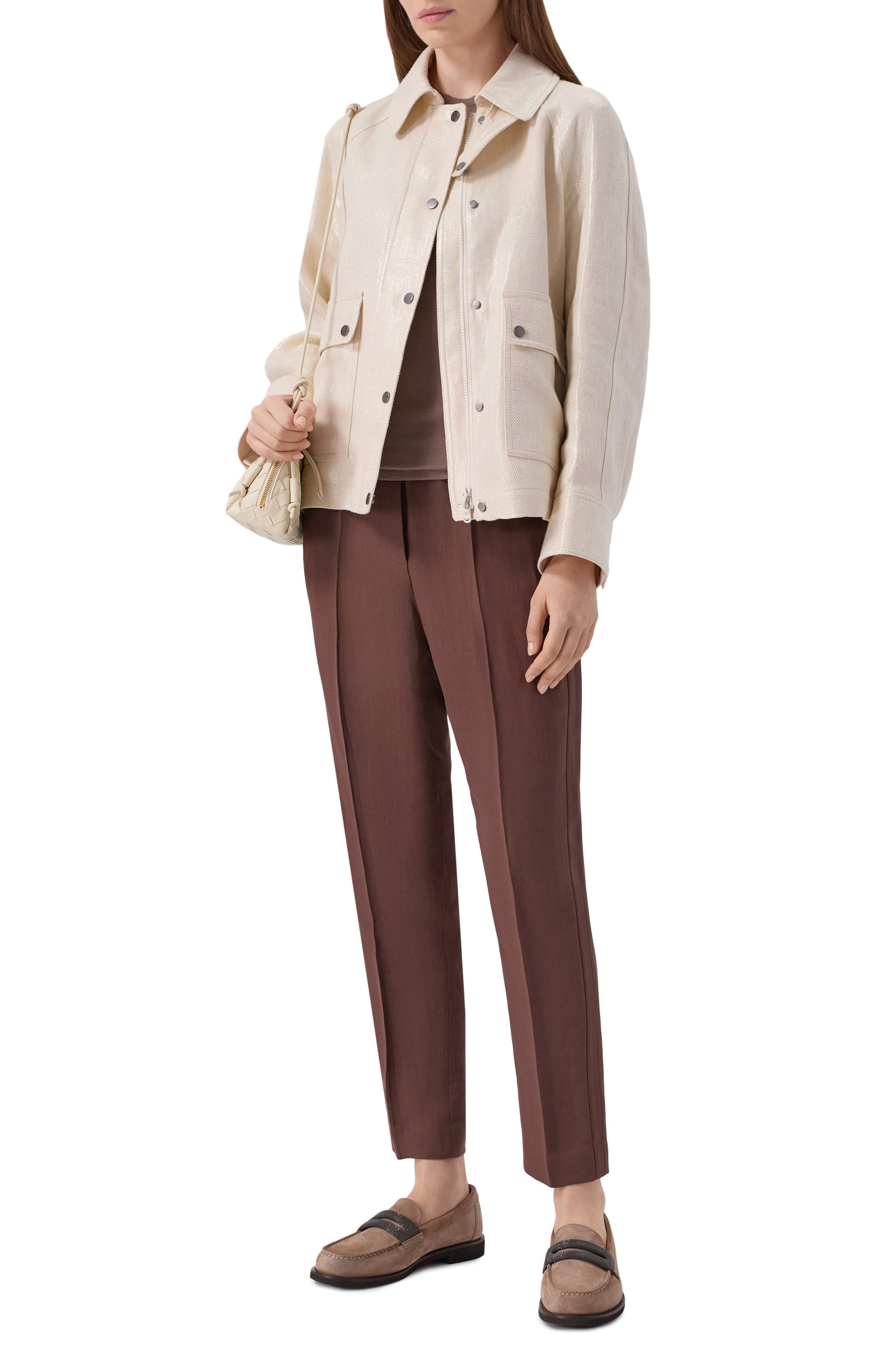 Брюки из вискозы и льна BRUNELLO CUCINELLI, арт. MH126P7197, фото 2