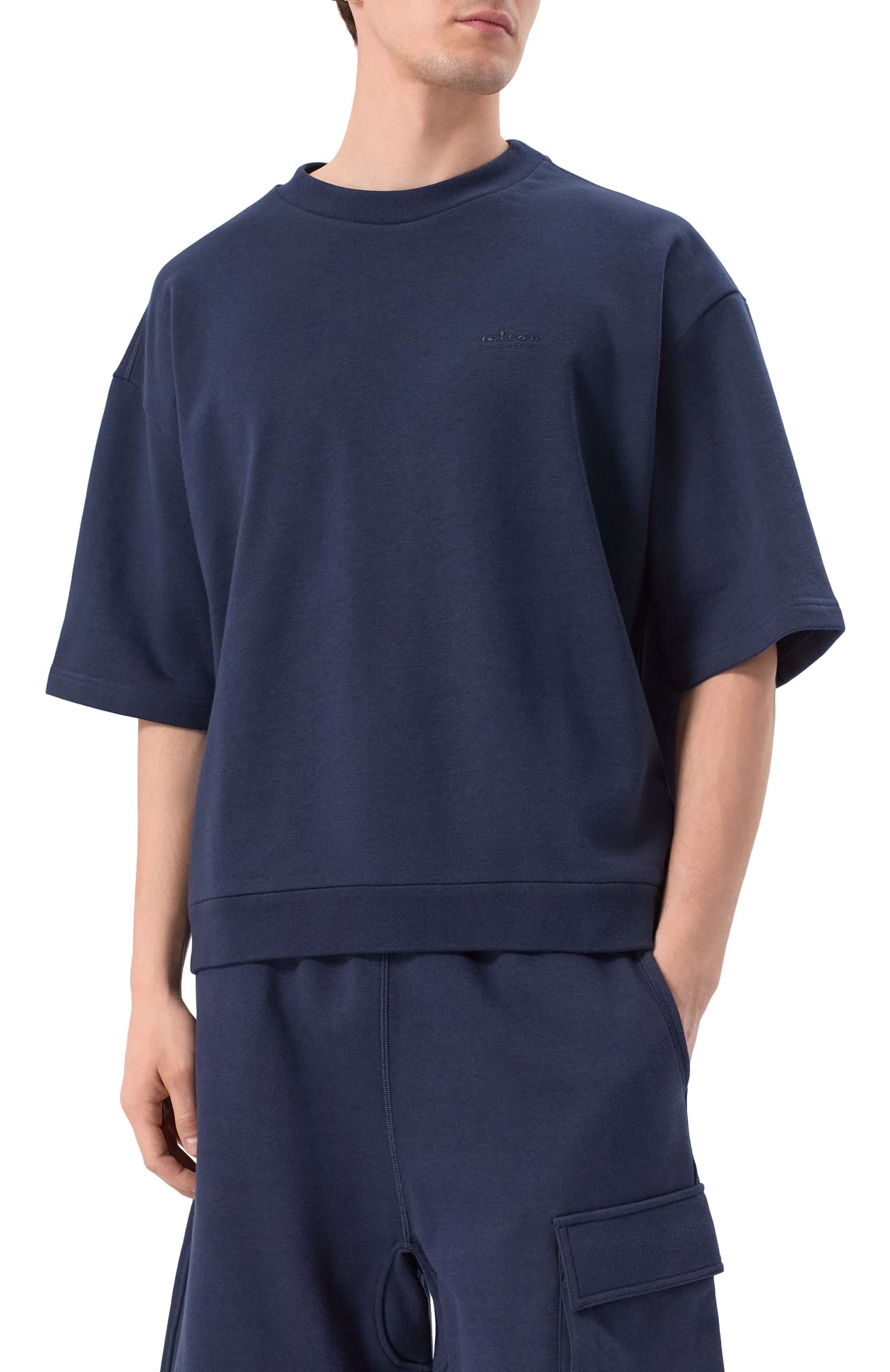 Хлопковая футболка KITON темно-синего цвета по цене 79950 руб., арт. UMM063101, фото 3 Хлопковая футболка KITON, арт. UMM063101, фото 3