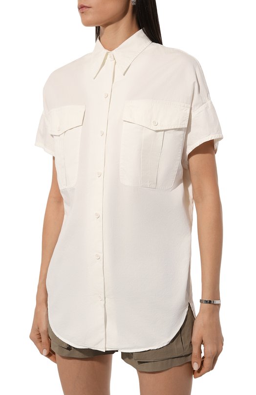 Хлопковая рубашка Dries Van Noten 010705-8130 Белый  010705-8130 Фото 3
