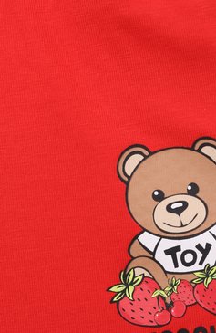 Детские хлопковые шорты MOSCHINO красного цвета, арт. HDQ00I/LBA00/4A-8A | Фото 3 (Материал внешний: Хлопок; Случай: Повседневный; Материал сплава: Проставлено; Нос: Не проставлено; Ростовка одежда: 4 года | 104 см, 5 лет | 110 см, 6 лет | 116 см, 8 лет | 128 см)