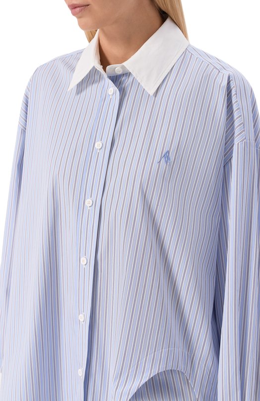 Хлопковая рубашка The Attico 260WCH00004/CCC127AA Голубой  260WCH00004/CCC127AA Фото 5