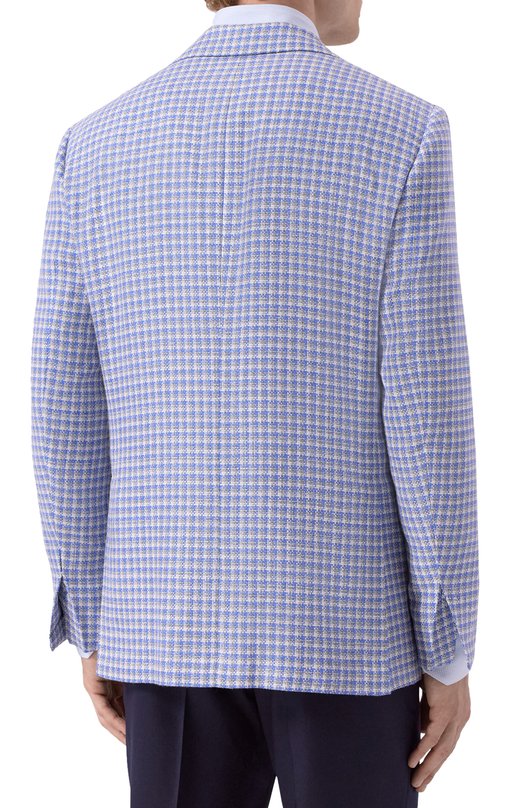 Пиджак из кашемира и шерсти Kiton UG81K0610E52 Голубой  UG81K0610E52 Фото 5