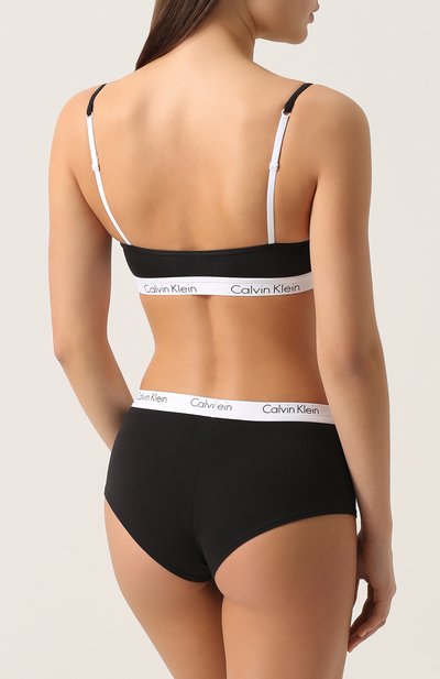 Хлопковый бюстгальтер с логотипом бренда CALVIN KLEIN черного цвета по цене 4705 руб., арт. QF1536E, фото 3 Хлопковый бюстгальтер с логотипом бренда CALVIN KLEIN, арт. QF1536E, фото 3