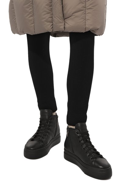 Кожаные кеды SANTONI, арт. WBGG61155NERPAIY, фото 3