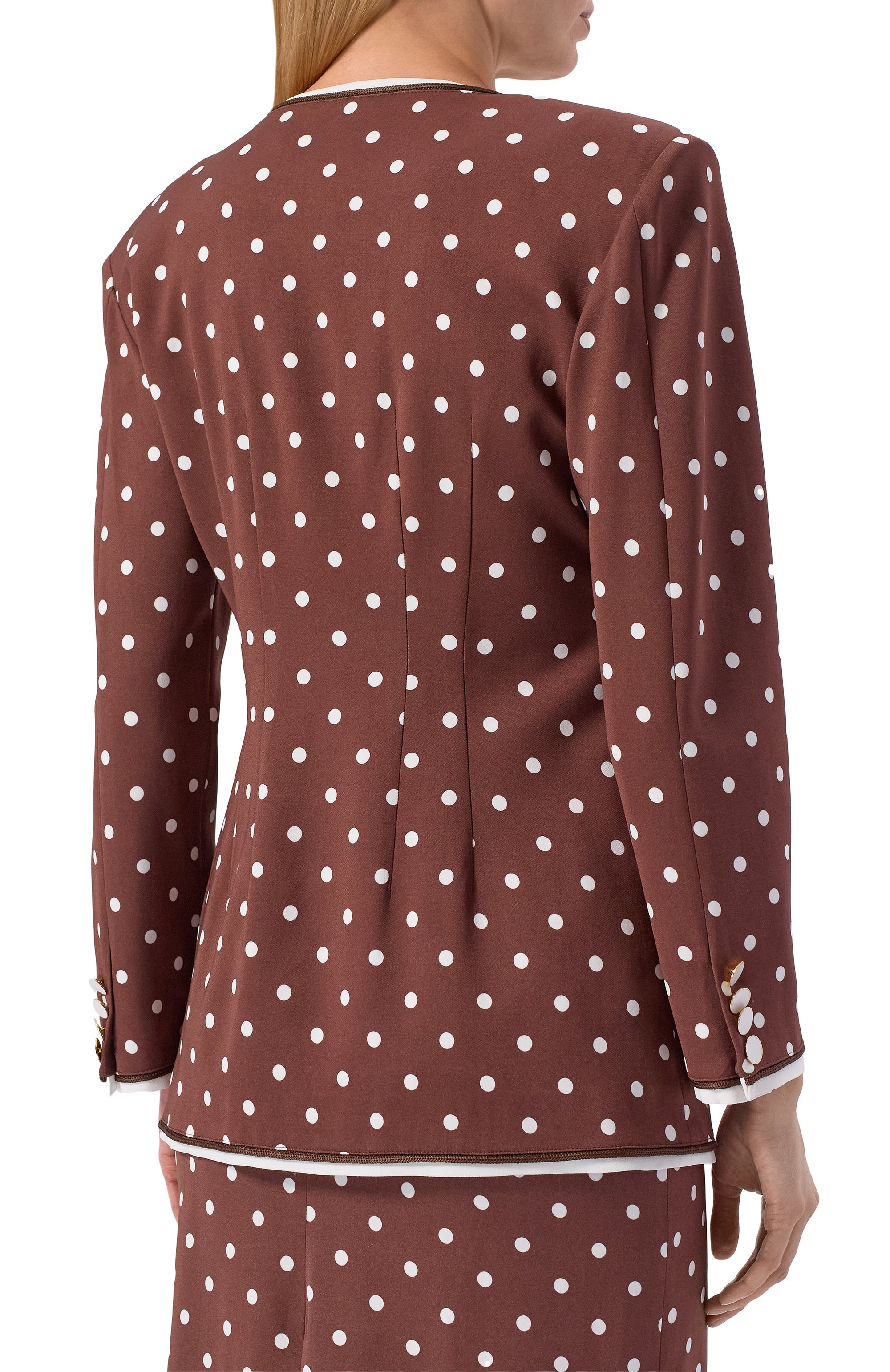 Жакет из вискозы ROWEN ROSE коричневого цвета по цене 138500 руб., арт. JCK_RR402_L, фото 4 Жакет из вискозы ROWEN ROSE, арт. JCK_RR402_L, фото 4