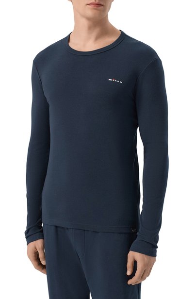 Хлопковый лонгслив KITON темно-синего цвета по цене 48950 руб., арт. UNWM012K0263L, фото 3 Хлопковый лонгслив KITON, арт. UNWM012K0263L, фото 3