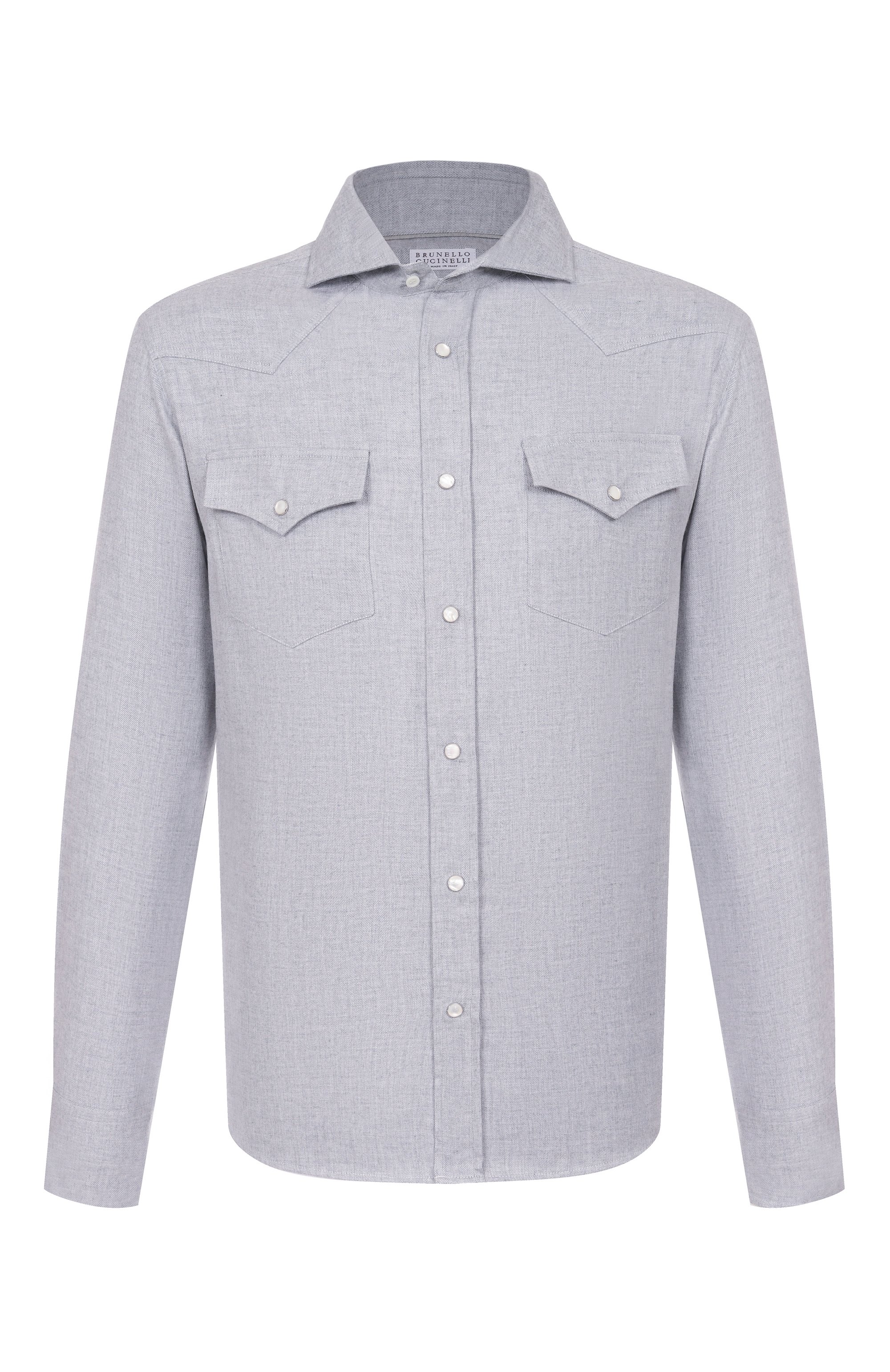 Рубашка из хлопка и лиоцелла BRUNELLO CUCINELLI, арт. MY6374008, фото 1