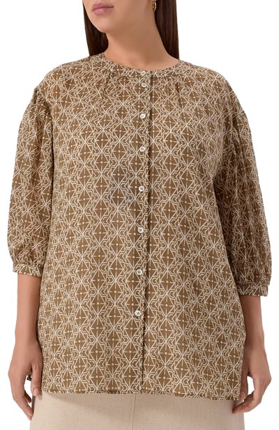 Хлопковая рубашка MARINA RINALDI VOYAGE, арт. UNII0N, фото 3