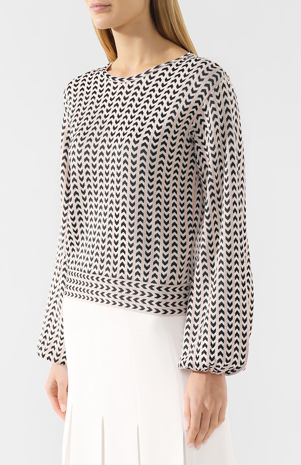 Пуловер EMPORIO ARMANI светло-розового цвета по цене 58400 руб., арт. 3G2MV6/2M12Z, фото 3 Пуловер EMPORIO ARMANI, арт. 3G2MV6/2M12Z, фото 3