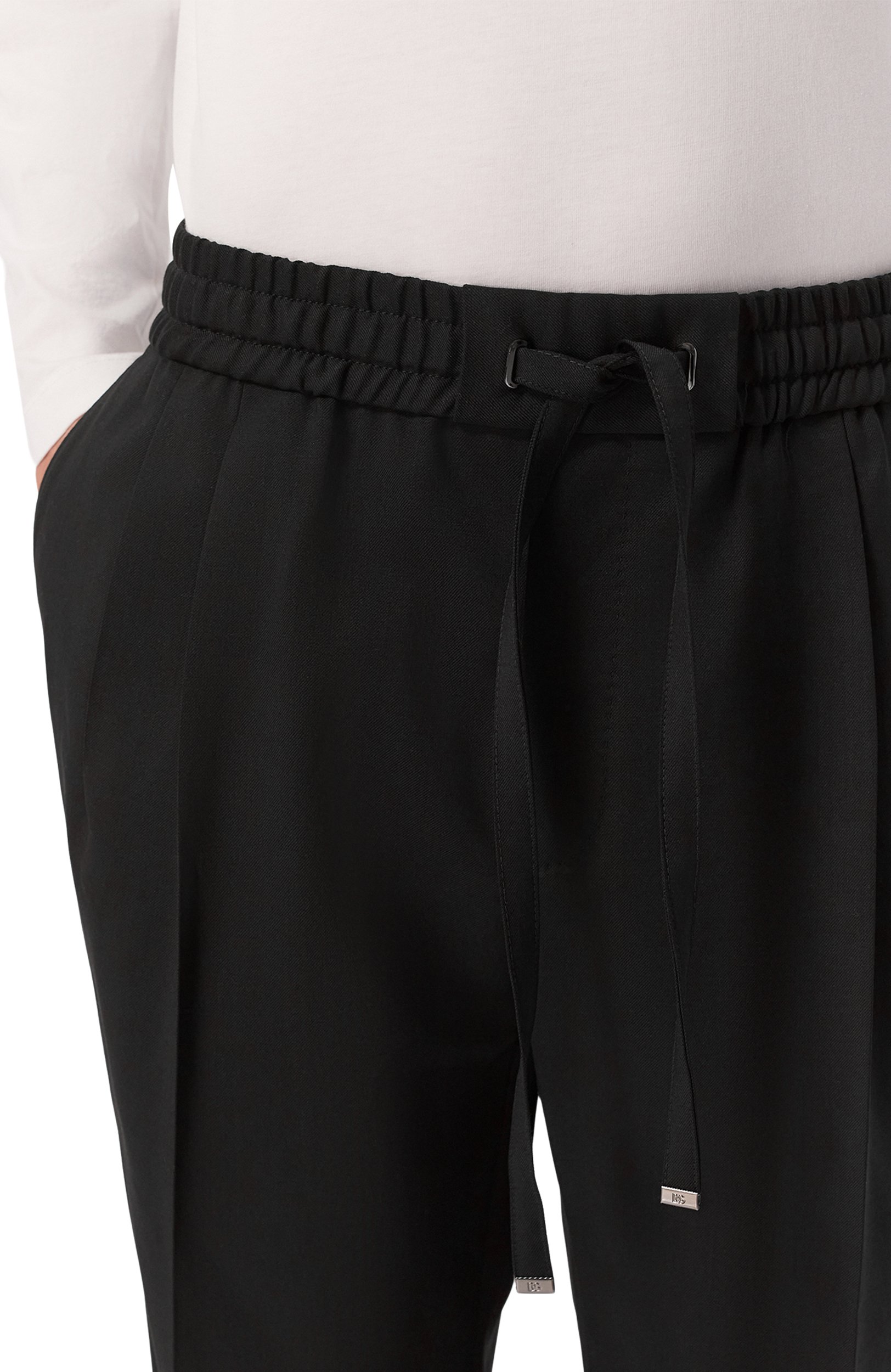 Шерстяные брюки DOLCE & GABBANA черного цвета по цене 98950 руб., арт. GP26FZ/FUBG4, фото 5 Шерстяные брюки DOLCE & GABBANA, арт. GP26FZ/FUBG4, фото 5