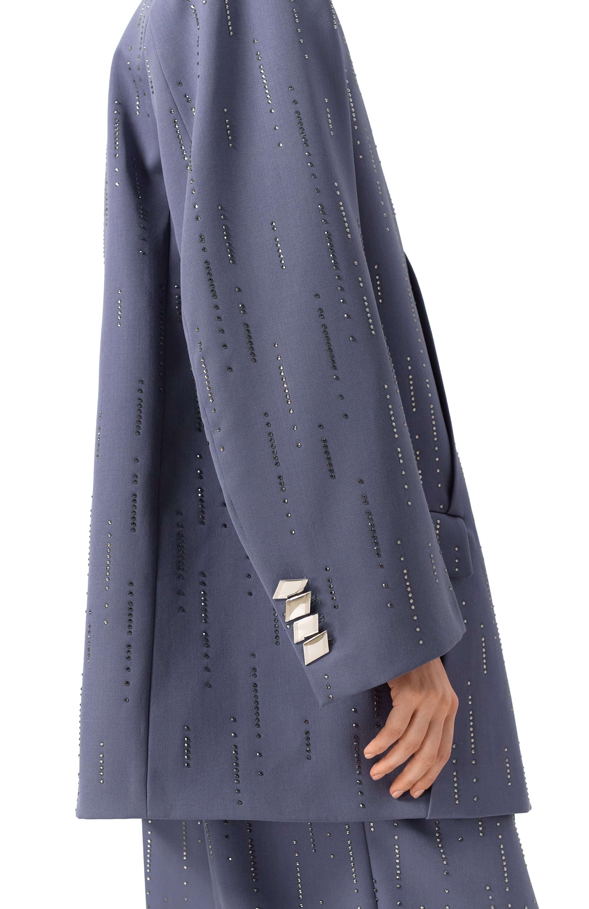 Шерстяной жакет с отделкой стразами THE ATTICO, арт. 247WCG65, фото 5