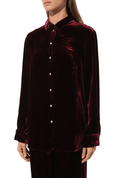 Бархатная рубашка ASCENO бордового цвета по цене 33900 руб., арт. RS24_T001F40, фото 3 Бархатная рубашка ASCENO, арт. RS24_T001F40, фото 3