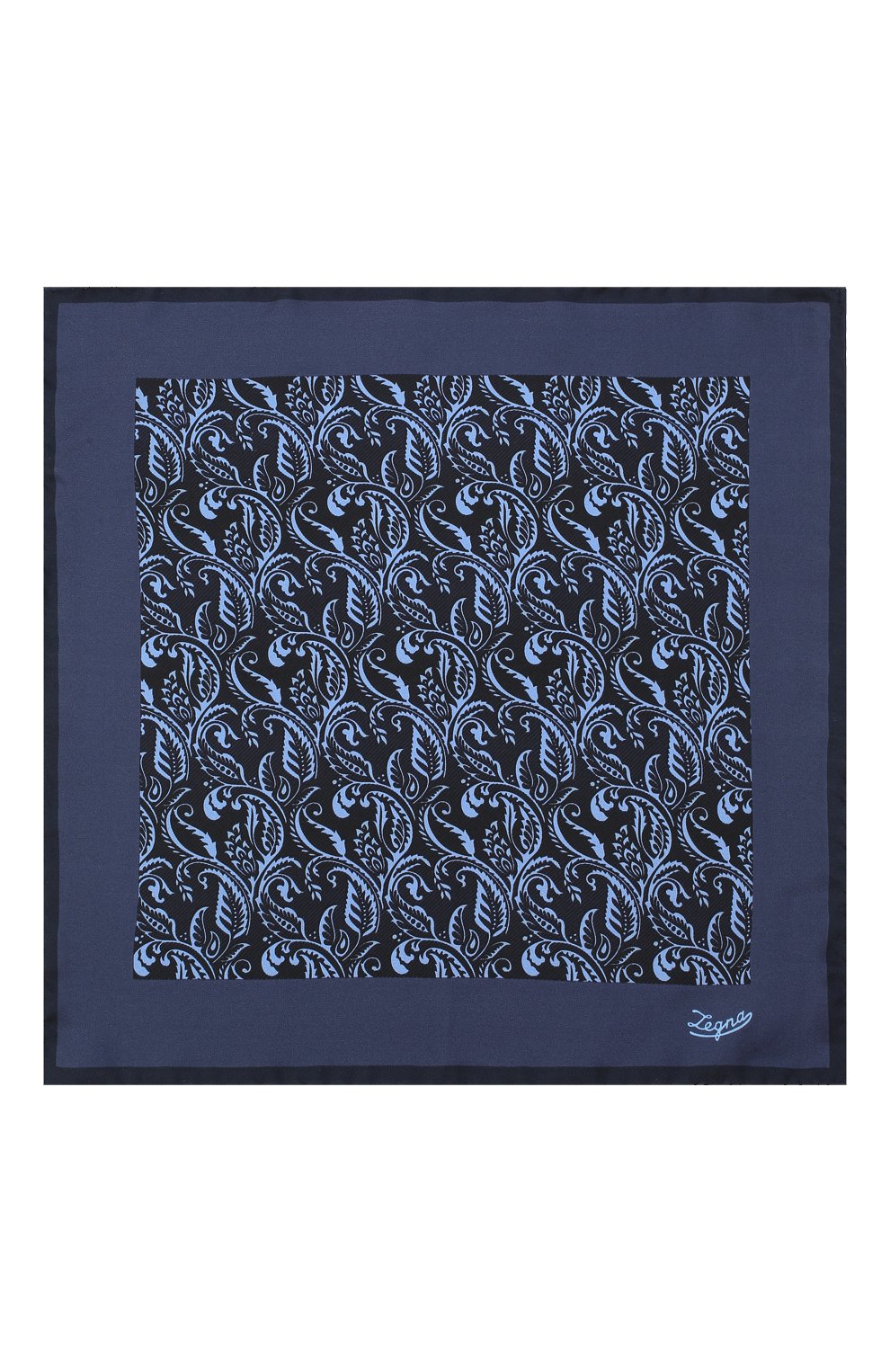 Шелковый платок ZEGNA синего цвета по цене 10650 руб., арт. Z8J04/39A, фото 3 Шелковый платок ZEGNA, арт. Z8J04/39A, фото 3