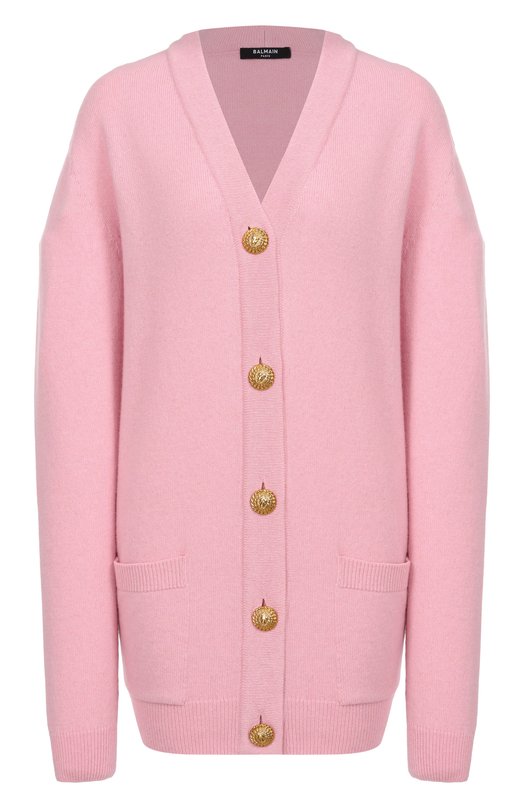 Кардиган из кашемира и шерсти Balmain GF1K0003/KI87 Розовый GF1K0003/KI87