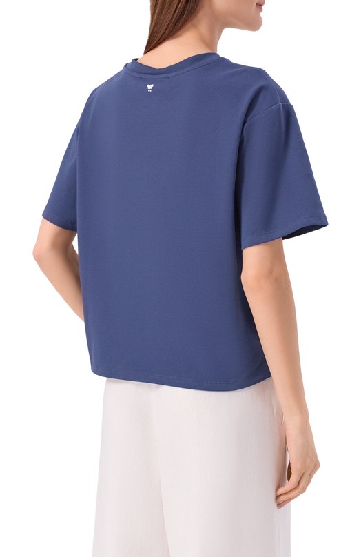 Хлопковая футболка Weekend Max Mara WKDSABAT0 Синий  WKDSABAT0 Фото 4
