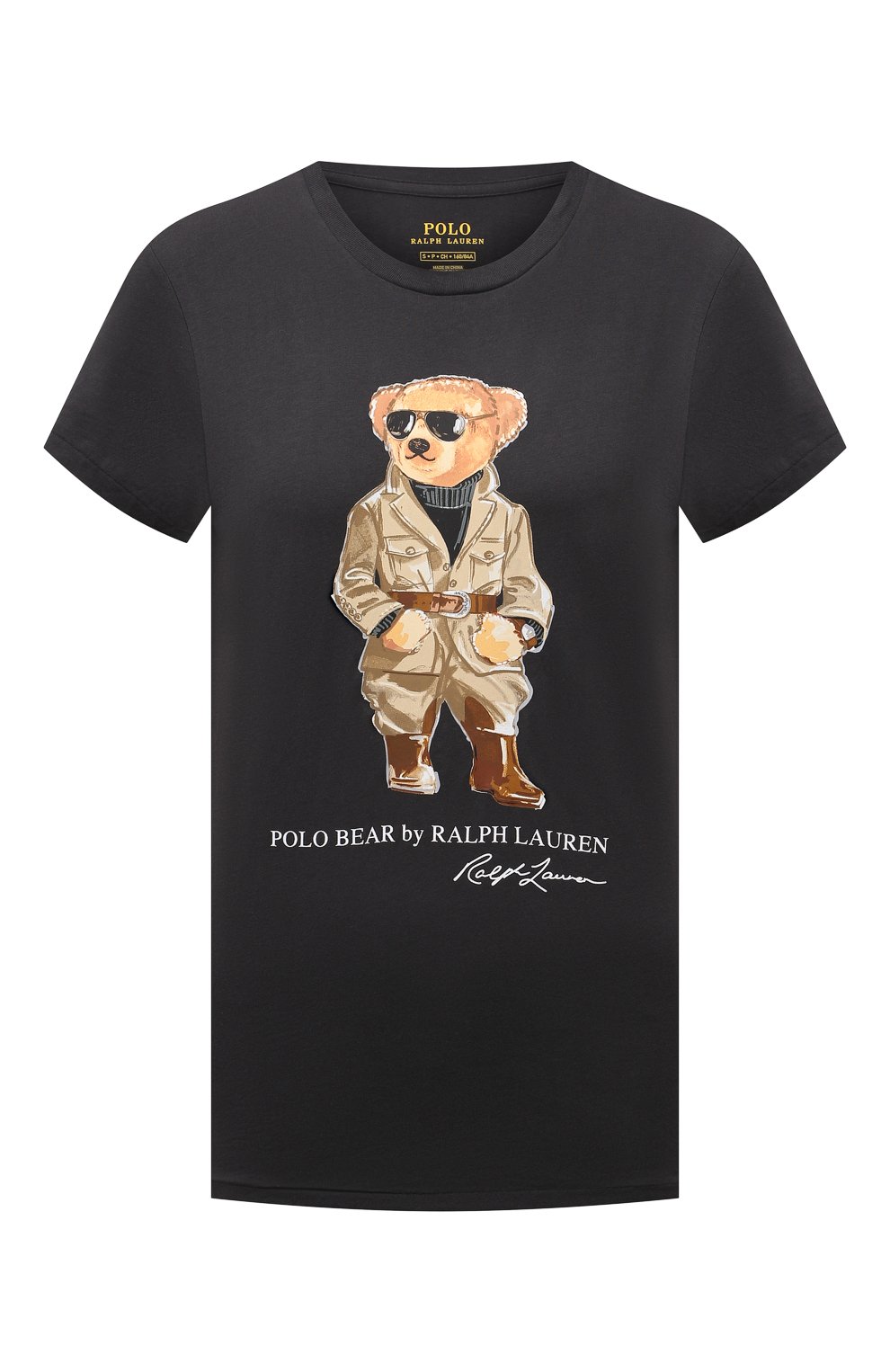 Хлопковая футболка POLO RALPH LAUREN темно-серого цвета по цене 8920 руб., арт. 211839165, фото 1 Хлопковая футболка POLO RALPH LAUREN, арт. 211839165, фото 1