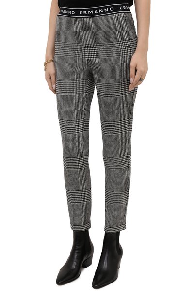 Шерстяные брюки ERMANNO FIRENZE черно-белого цвета по цене 25300 руб., арт. D39ET PL22GAL, фото 3 Шерстяные брюки ERMANNO FIRENZE, арт. D39ET PL22GAL, фото 3