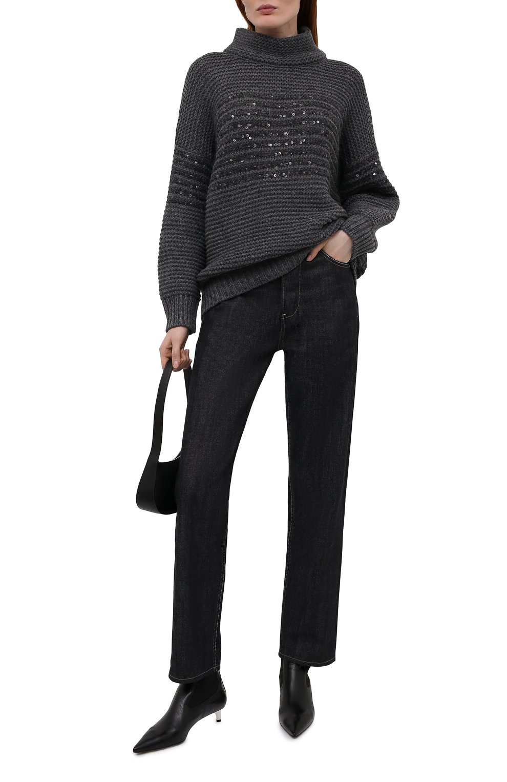 Свитер из шерсти и кашемира BRUNELLO CUCINELLI темно-серого цвета по цене 207000 руб., арт. M6D365904, фото 2 Свитер из шерсти и кашемира BRUNELLO CUCINELLI, арт. M6D365904, фото 2