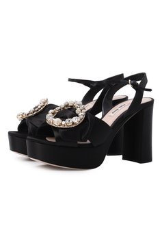 Текстильные босоножки MIU MIU, арт. 5XP730-LU2-F0002-095, фото 1