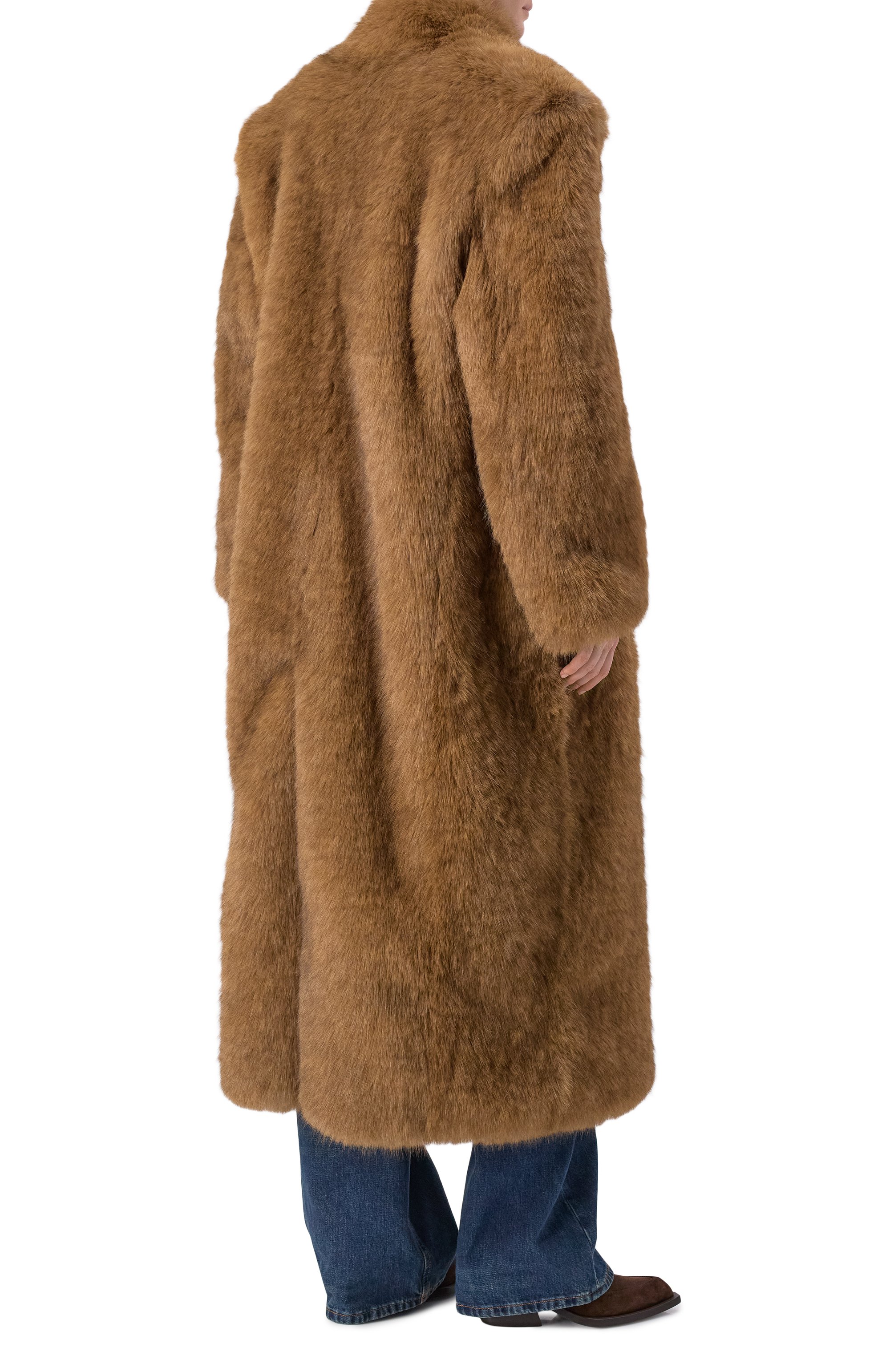 Шуба из экомеха MSGM темно-бежевого цвета по цене 125500 руб., арт. 3942MDC09/257822, фото 4 Шуба из экомеха MSGM, арт. 3942MDC09/257822, фото 4