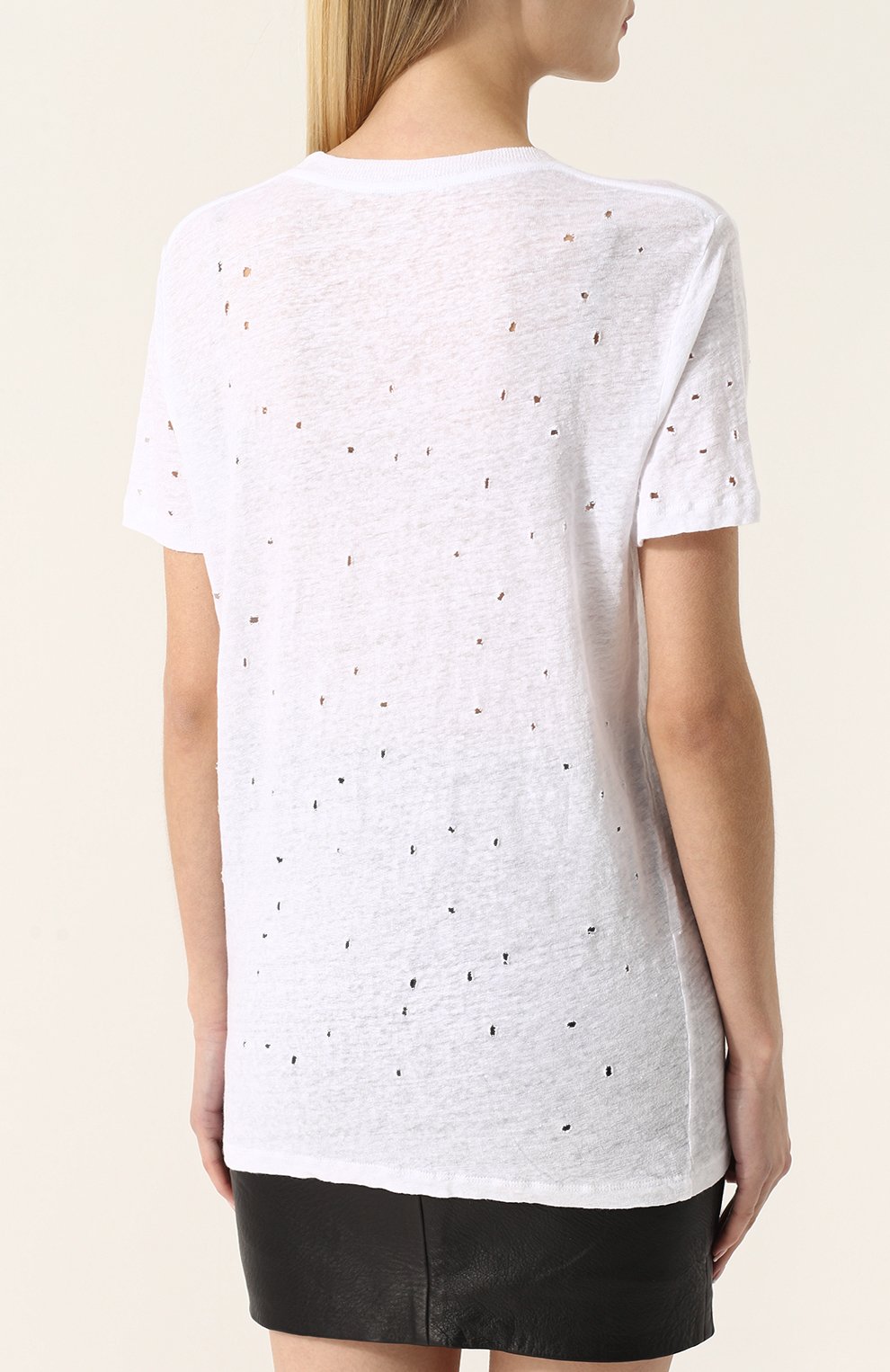 Льняная футболка прямого кроя с потертостями IRO, арт. 18SWP19CLAY, фото 4