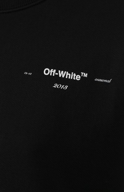 Хлопковый свитшот OFF-WHITE черно-белого цвета по цене 29950 руб., арт. 0WBA026S190030591001, фото 5 Хлопковый свитшот OFF-WHITE, арт. 0WBA026S190030591001, фото 5