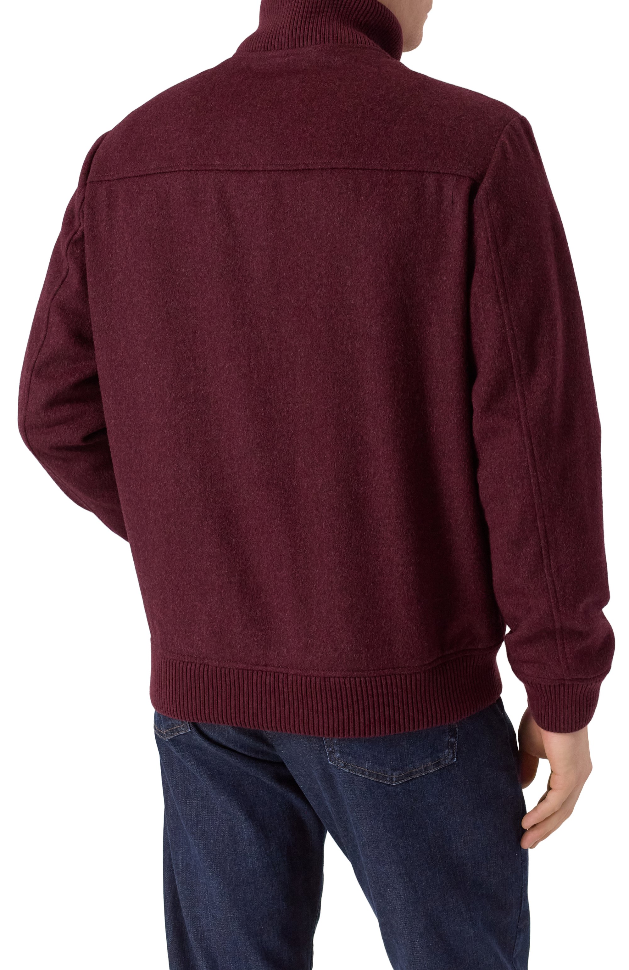 Шерстяной бомбер 12 STOREEZ бордового цвета по цене 53000 руб., арт. 127380, фото 4 Шерстяной бомбер 12 STOREEZ, арт. 127380, фото 4