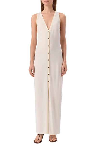 Платье из шелка и хлопка 12 STOREEZ кремового цвета по цене 24000 руб., арт. 132255, фото 3 Платье из шелка и хлопка 12 STOREEZ, арт. 132255, фото 3