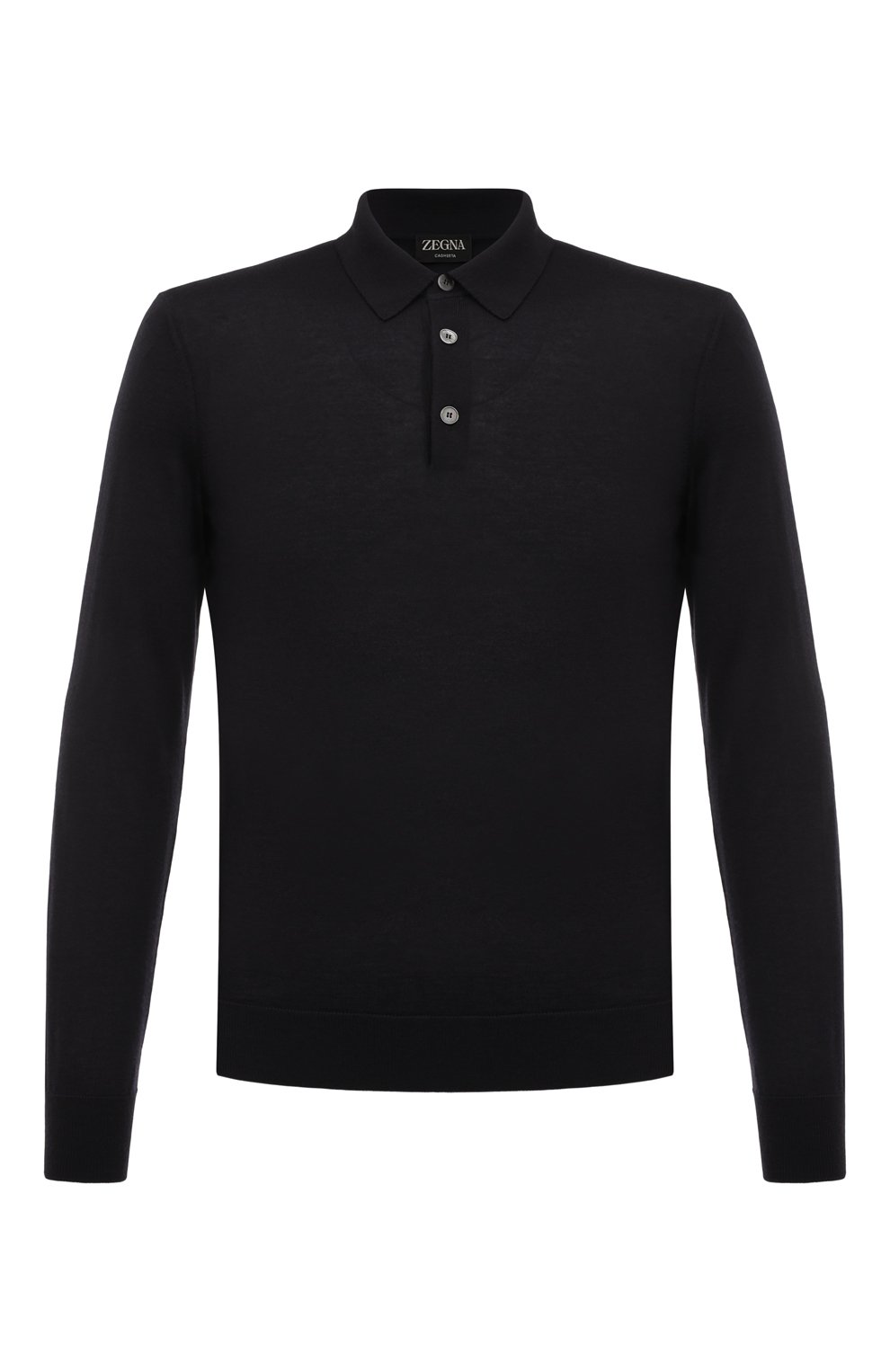 Поло из кашемира и шелка ZEGNA темно-синего цвета по цене 141500 руб., арт. E8J00/132, фото 1 Поло из кашемира и шелка ZEGNA, арт. E8J00/132, фото 1