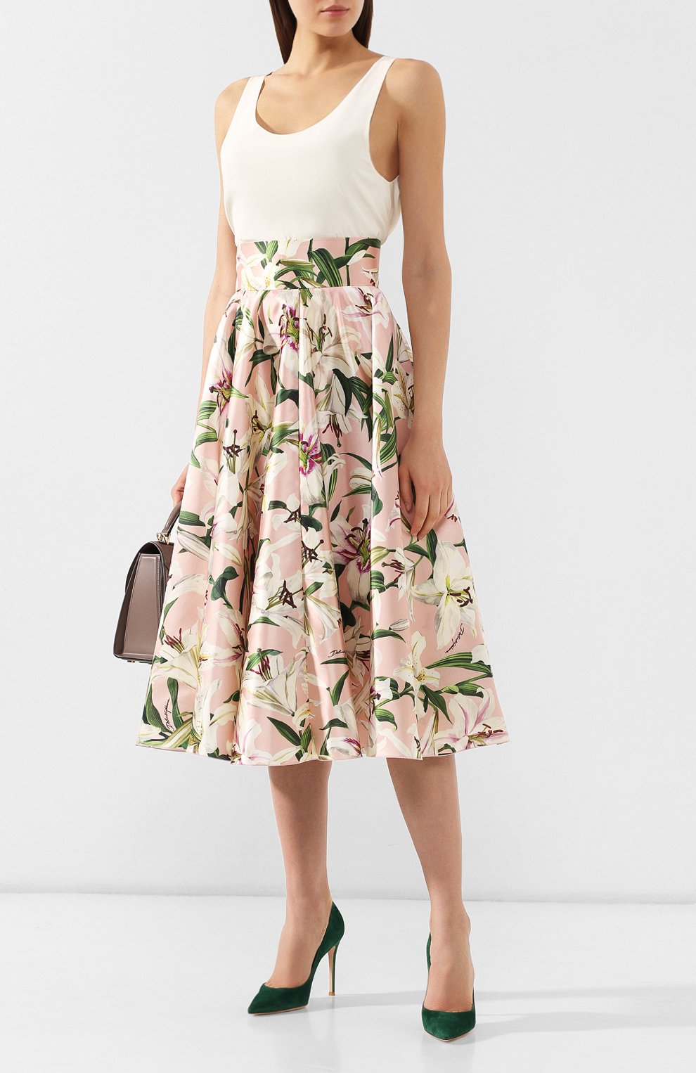 Шелковая юбка DOLCE & GABBANA светло-розового цвета по цене 183000 руб., арт. F4BL8T/HS149, фото 2 Шелковая юбка DOLCE & GABBANA, арт. F4BL8T/HS149, фото 2