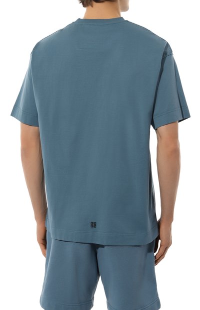 Хлопковая футболка GIVENCHY голубого цвета по цене 66100 руб., арт. BM71JA3YMU, фото 4 Хлопковая футболка GIVENCHY, арт. BM71JA3YMU, фото 4