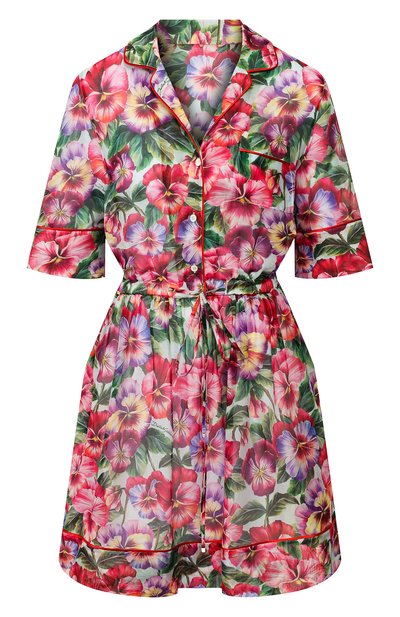 Женское платье из смеси хлопка и шелка DOLCE & GABBANA, арт. F6H5KT/HS5GK